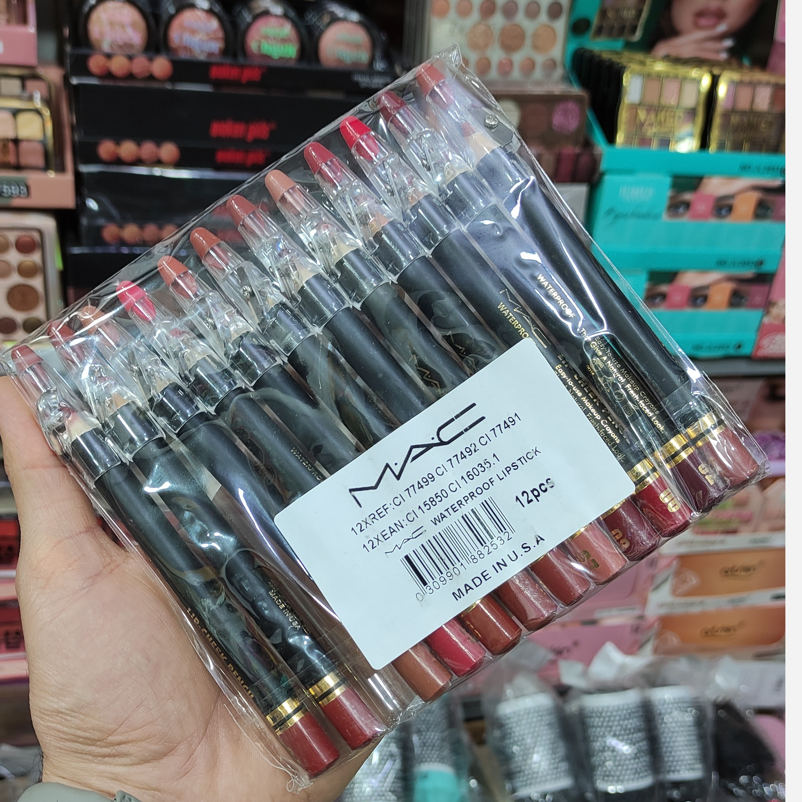 رژلب مدادی 12 رنگ تراش دار مک آمریکا