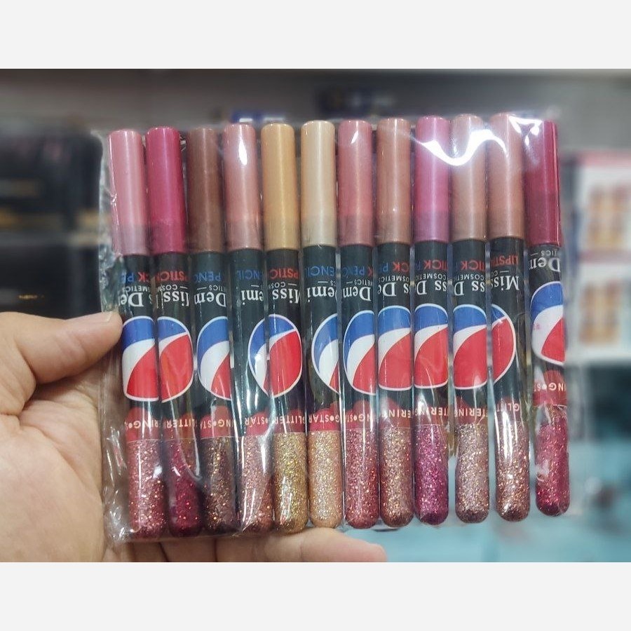 رژلب مدادی گلایتری 12 رنگ