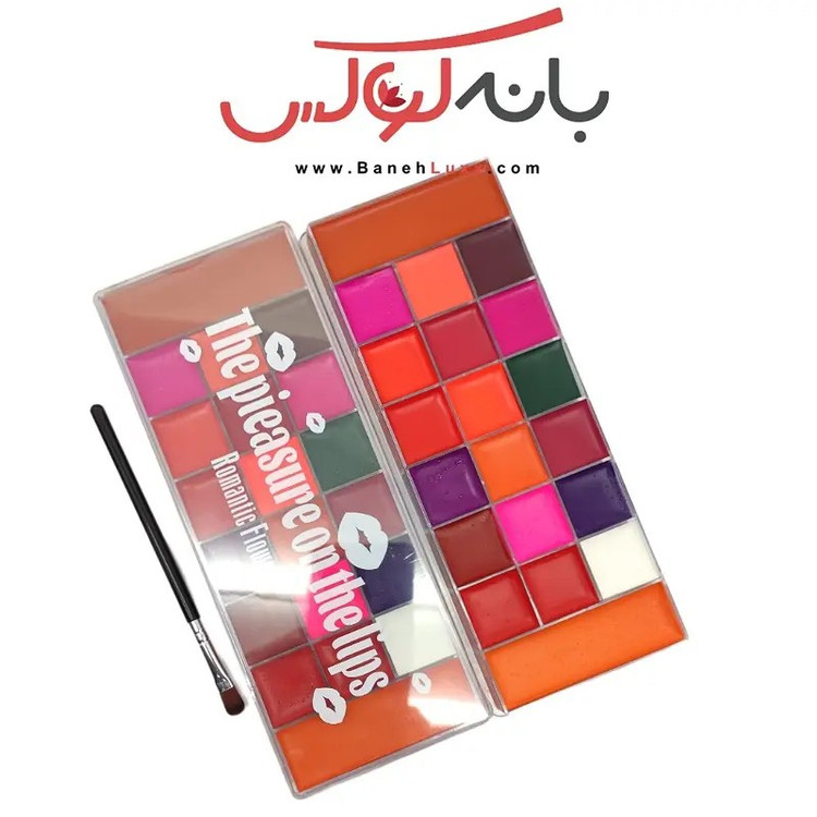 پالت رژلب 20 رنگ گریمی رومانتیک فلور پیگمنت بالا مقاوم در برابر آب و حرارت