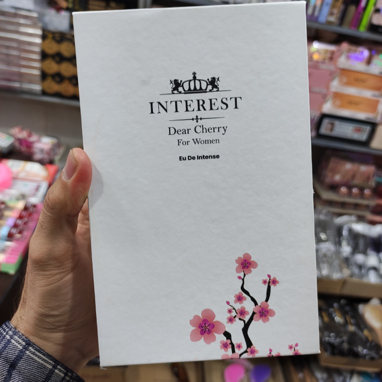 ادکلن زنانه اینترست مدل دیر چری Dear Cherry نوع رایحه ادو اینتس با ماندگاری طولانی و خط بو عالی انگلستانی اورجینال