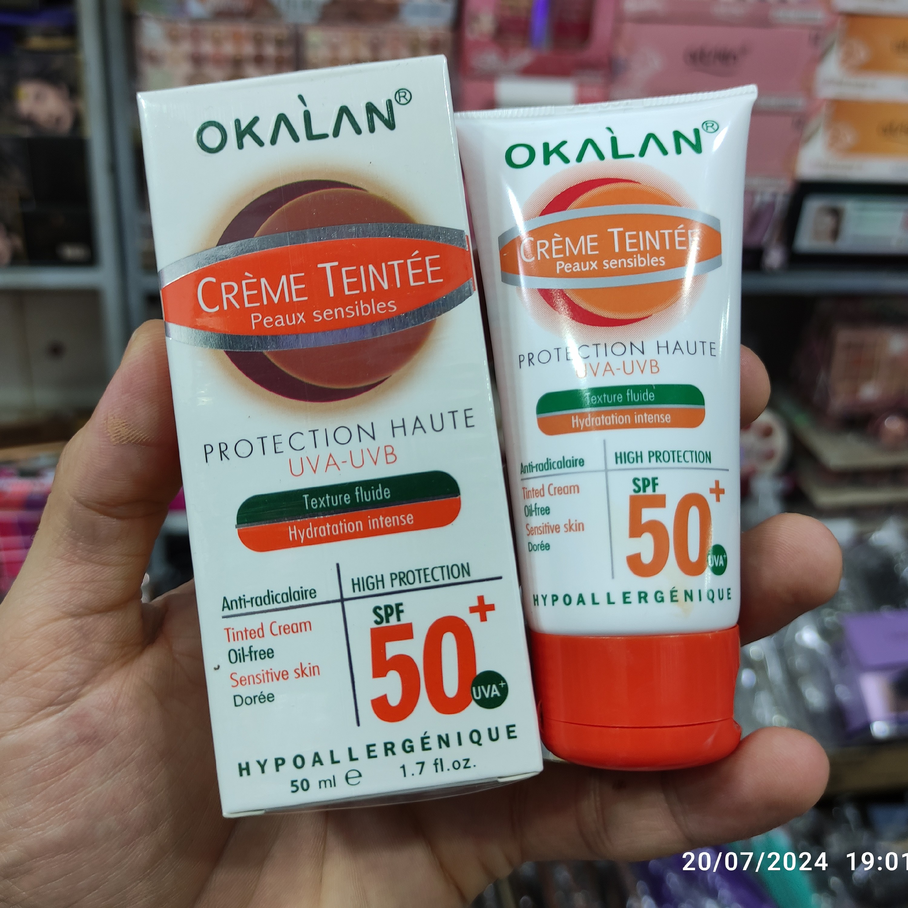 ضد آفتاب اوکالان فرانسه SPF 50(حاوی آب اوریاژ)