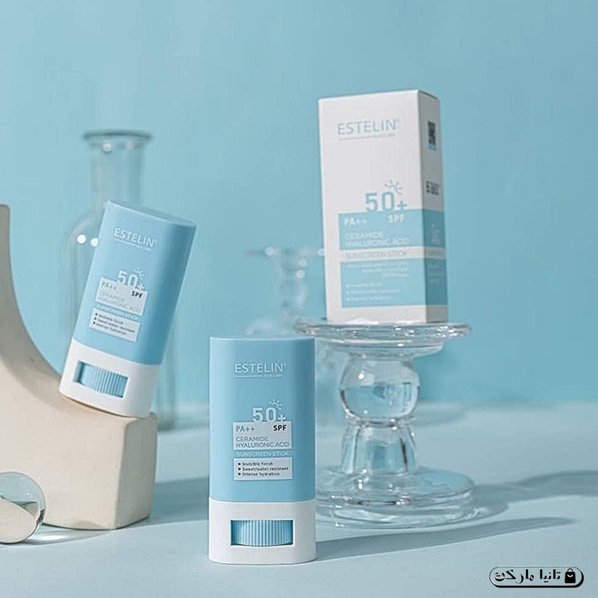 ضد آفتاب استیکی استلین SPF 50 حاوی هیالورونیک اسید و سرامید 20 میلیلیتر