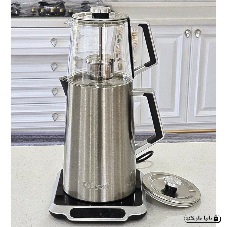 چای ساز روگن مدل Ru-1515 ظرفیت 2 لیتر با کتری استیل