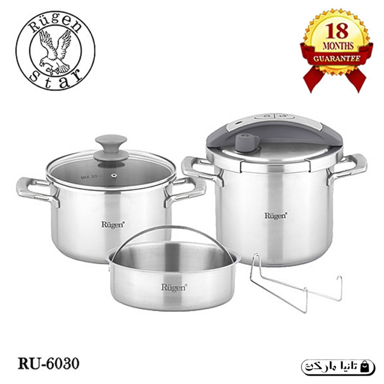 زودپز روگازی دوقلو مدل RU-6030 ظرفیت 7 لیتر استیل