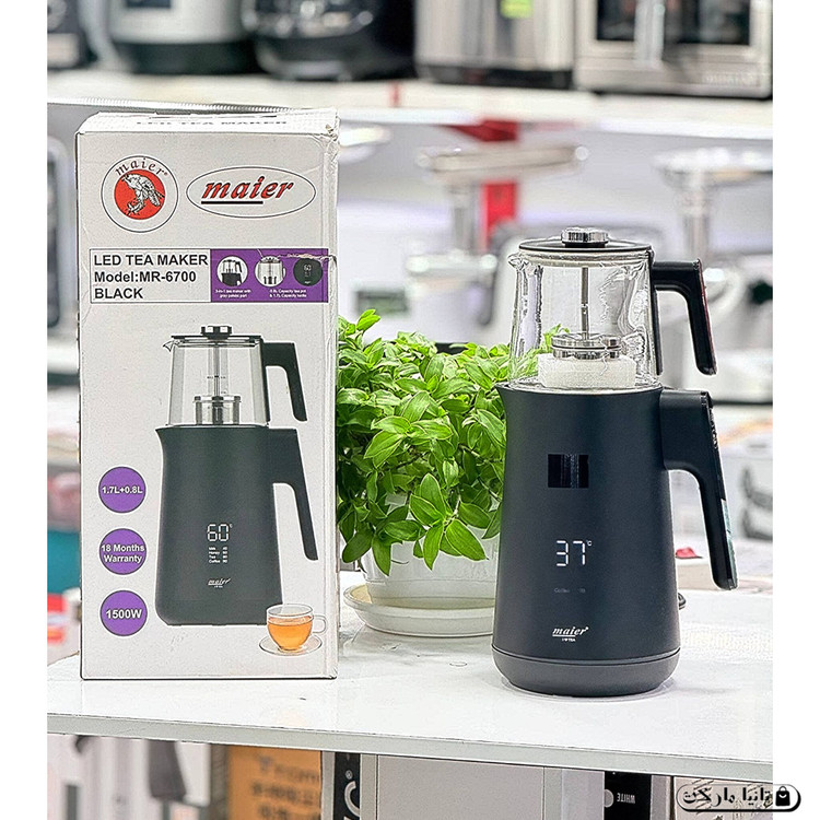 چای ساز مایر مدل MR6700 ظرفیت 2 لیتر با کتری استیل ضد زنگ