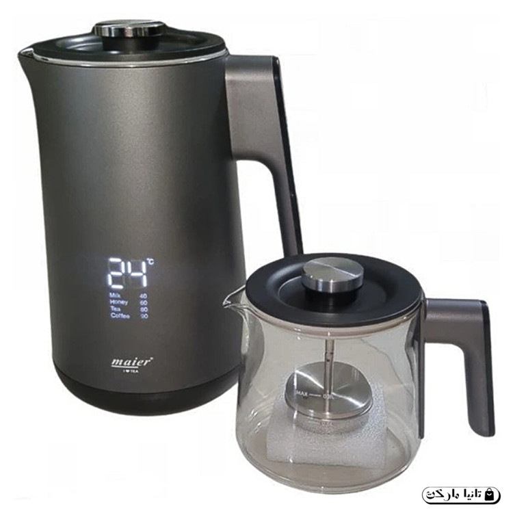 چای ساز مایر مدل MR6700 ظرفیت 2 لیتر با کتری استیل ضد زنگ