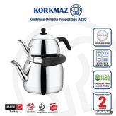 کتری و قوری کرکماز مدل A220 ظرفیت 3.5 لیتر استیل ضد زنگ