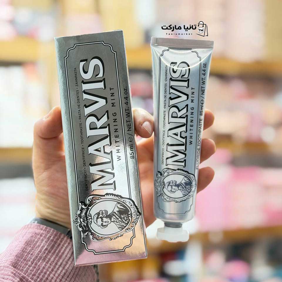 خمیر دندان مارویس مدل Whitening Mint سفید کننده حجم 85 میلیلیتر