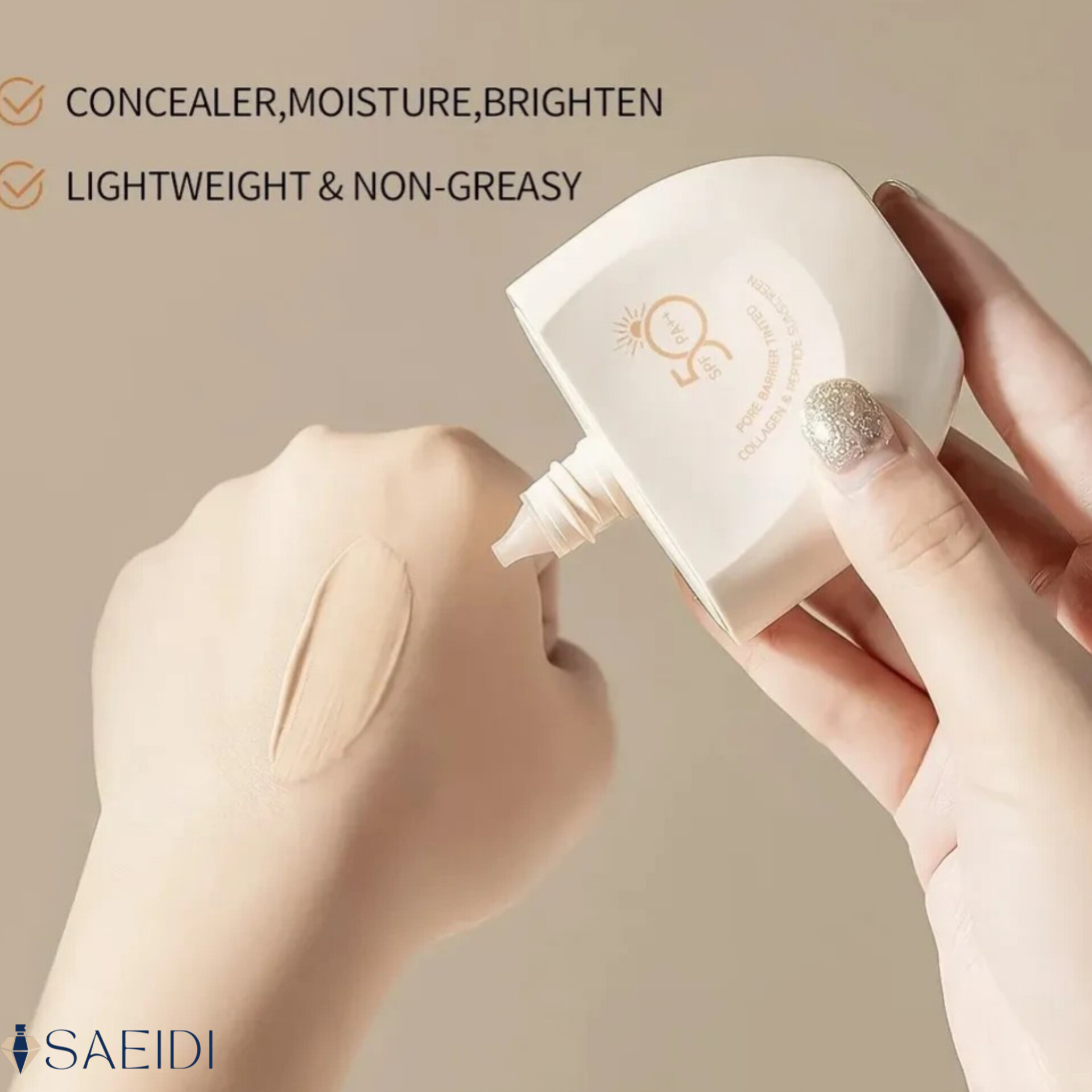 ضدآفتاب رنگی کلاژن و پپتاید استلین SPF50 PA++