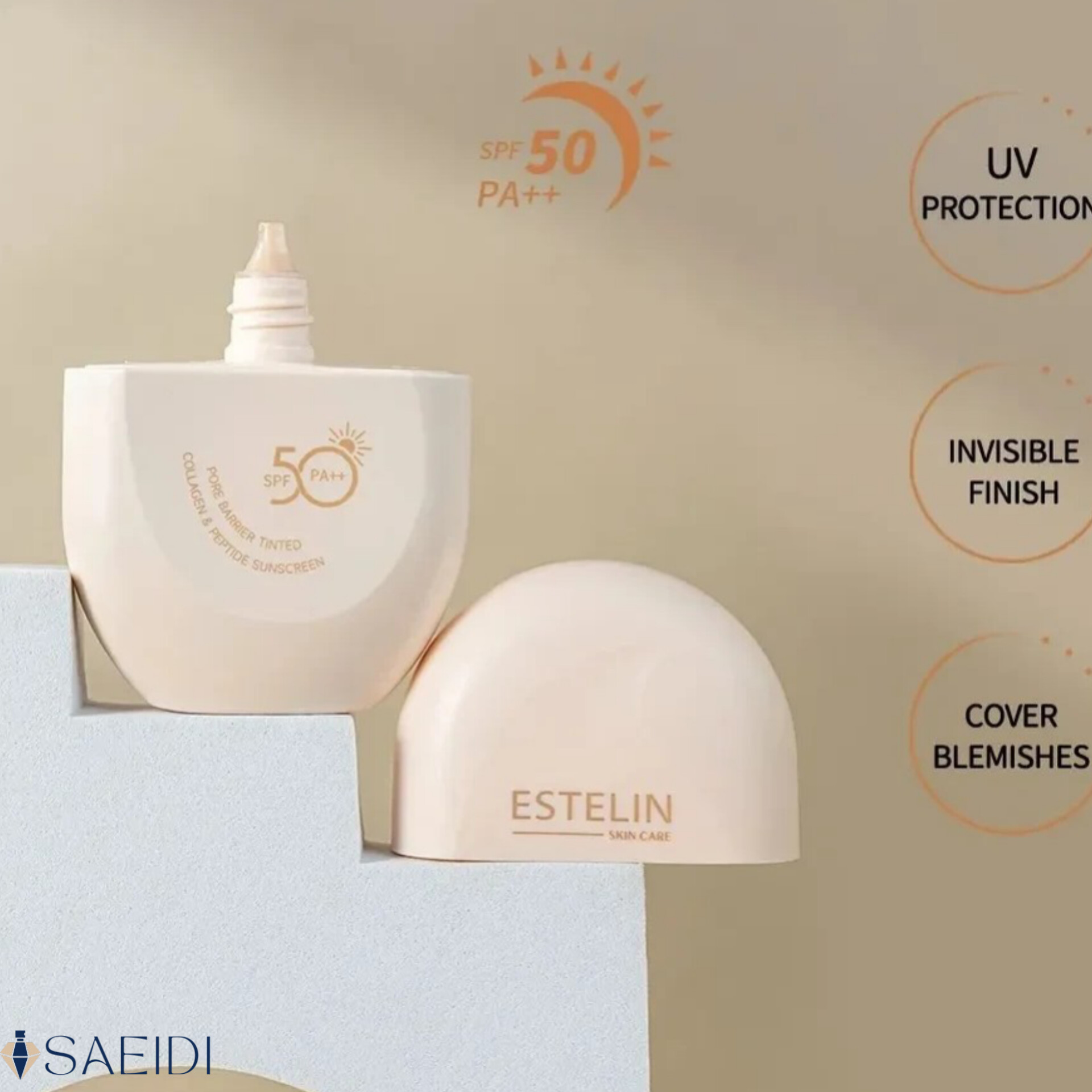 ضدآفتاب رنگی کلاژن و پپتاید استلین SPF50 PA++