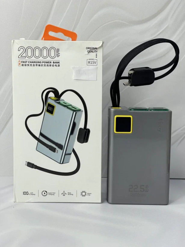 پاوربانک 22.5 وات گجبی مدل R15V ظرفیت 20000 میلیآمپرساعت