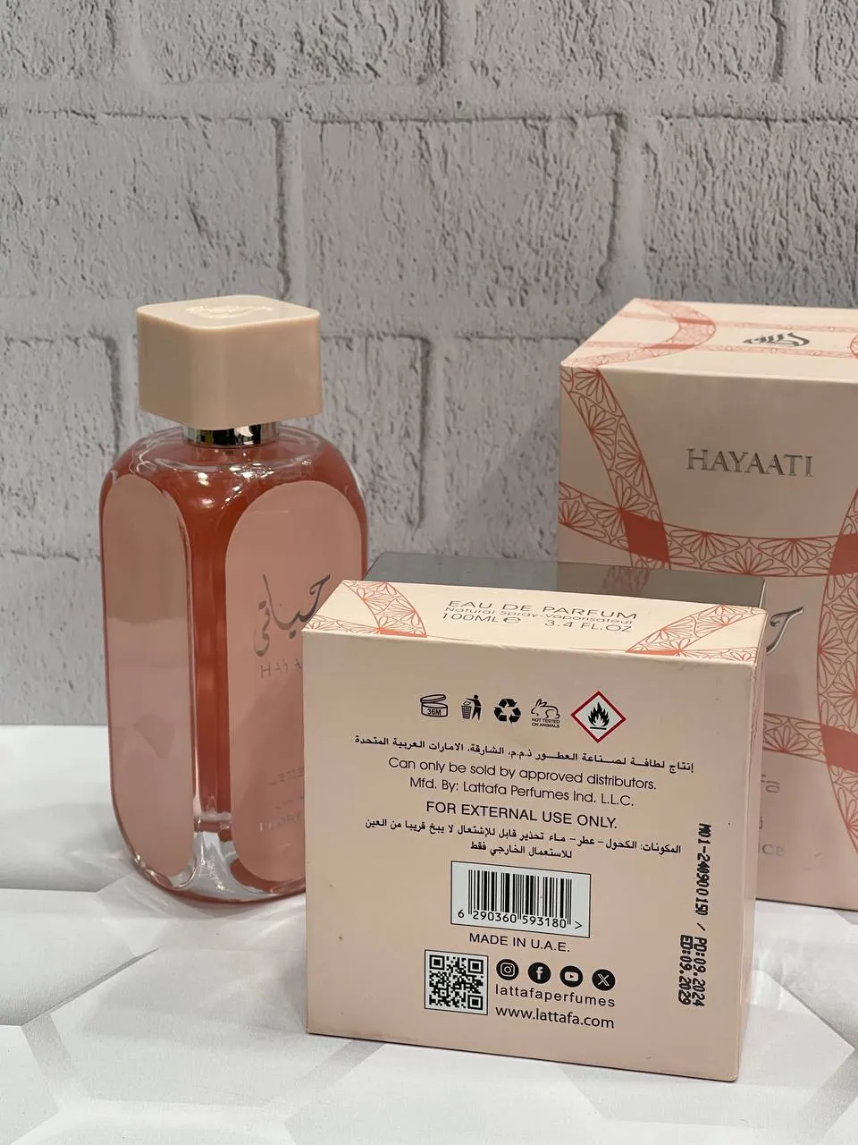 عطر ادکلن لطافه حیاتی فلورنس صورتی Lattafa Hayaati Florenceاصل