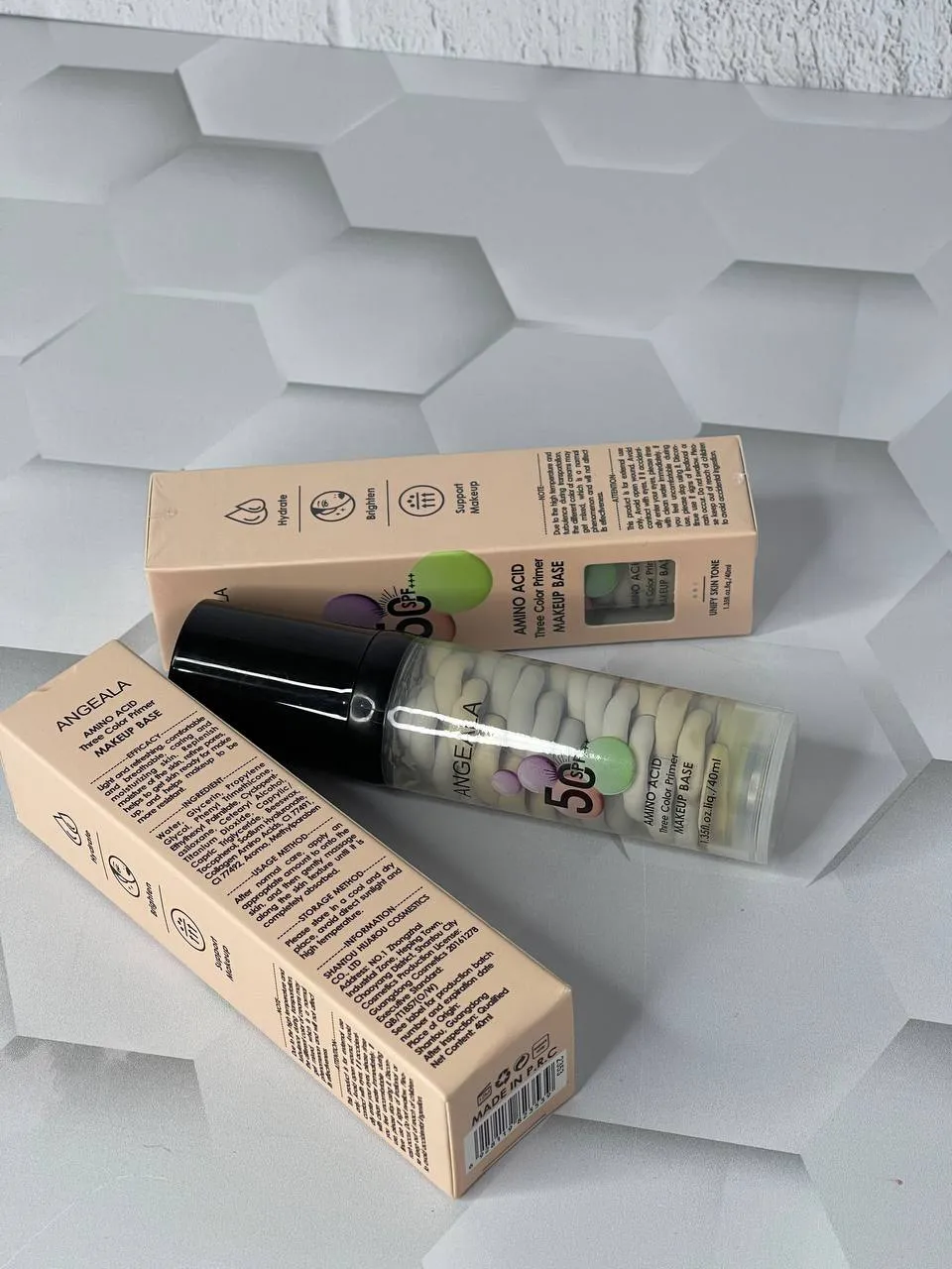 پرایمر سه رنگ آمینو اسید آنجلا حاوی SPF50 حجم 40ml
